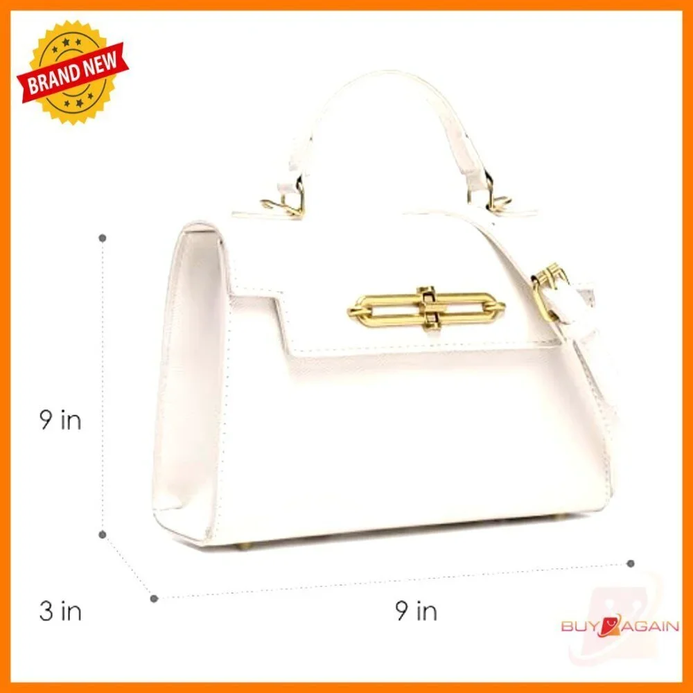 Mini Top Handle Crossbody Satchel Handbag, Faux Leather, Adjustable Strap